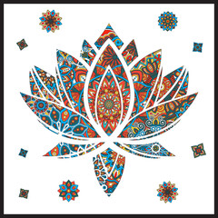 3d Lotus mandala pattern Wood...