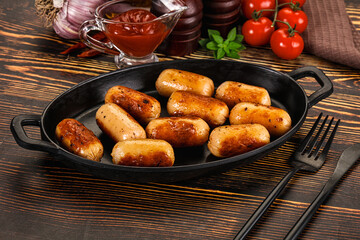 Roasted chicken mini sausages for breakfast