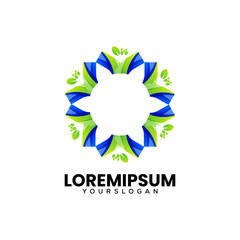 creative flower abstract gradient logo design