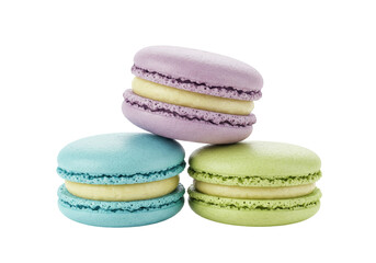 Isolated, Colorful Macarons Stacked Up Sweet Dessert Stack of Macaroons Pastel Color Treats Food Photography