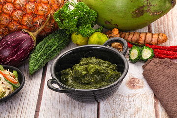 Indian cuisine - Palak paneer cheese with spinach