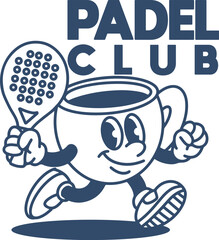 mascot padel illustration vector logo cartoon