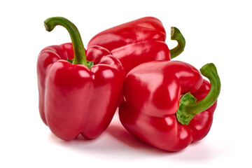 Red Bell Peppers, isolated on white background