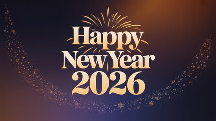 Festive Design for New Year Celebration with Fireworks and Stars