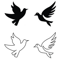 Bird  vector icon.  logo design, art projects, and graphic design. Isolated on white background . Vector illustration. EPS 10