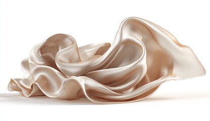 Elegant, flowing silk draped in a soft beige