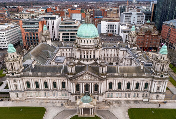 Wide angle shot of Belfast City Hall. Northern Ireland