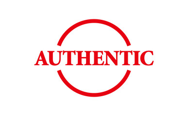 AUTHENTIC - Red Rubber Stamp with text AUTHENTIC
