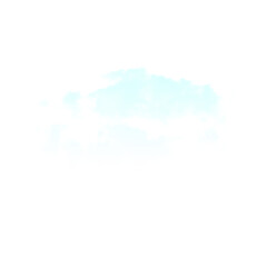 Isolated abstract light blue and white shape on a black background with pixelated edges on transparent background