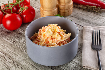 Vegan Coleslaw salad with cabbage and carrot