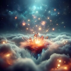 Celestial Fragment Isle — Luminous Crystal Landscape