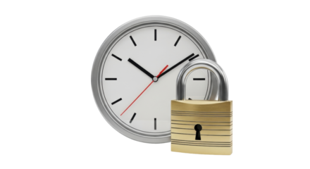 Isolated Time is Money Concept of Deadline, Watch, Padlock and Schedule, Risk Assessment