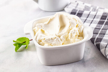 Chream cheese in the bowl