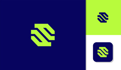 S letter logo icon design simple