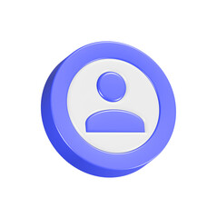 user profile avatar icon 3d rendering