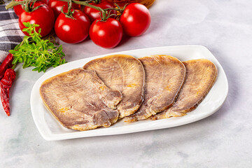 Boiled beef tomgue slices appetizer