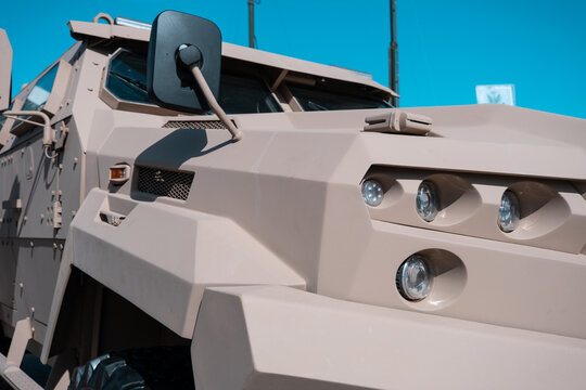 Close-up of a military combat vehicle