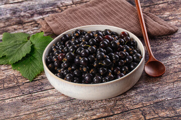 Sweet juicy Black currants berries