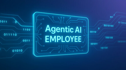 Agentic AI employee  showing artificial intelligence technology automation innovation workforce management and compliance system