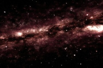 Fototapeta premium Cosmic vista Dense, reddish-purple nebula strewn with bright stars