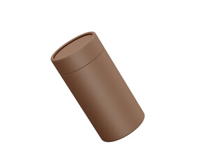 Eco friendly brown paper tube container for sustainable packaging design. 3d illustration