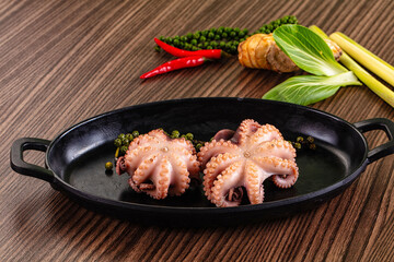 Gourmet Boiled octopus in the bowl © Andrei Starostin