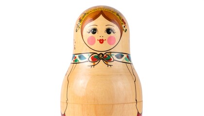 Wooden nesting doll, painted face