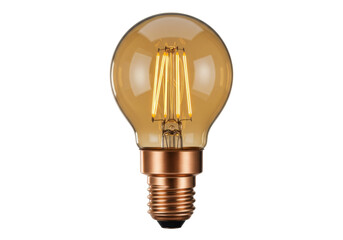 Isolated vintage LED lightbulb for illumination, interior design, retro look, energy efficiency