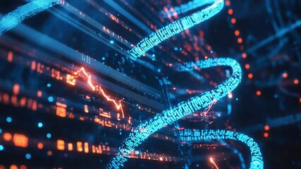 Digital dna helix coding scientific data genetics - Powered by Adobe