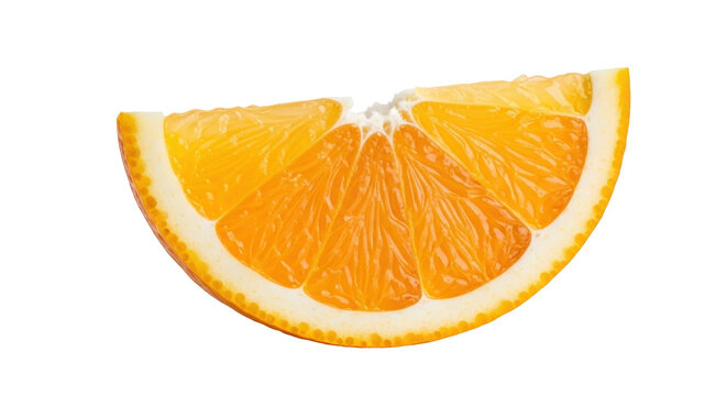 Isolated orange fruit slice, a juicy citrus fruit for healthy eating and summer vibes fresh taste