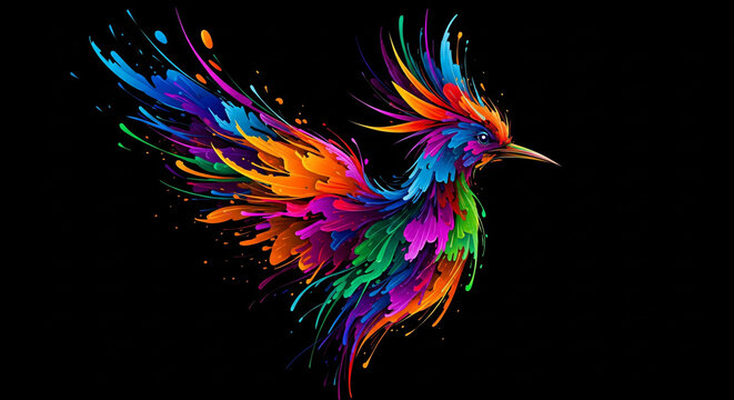 abstract colorful bird