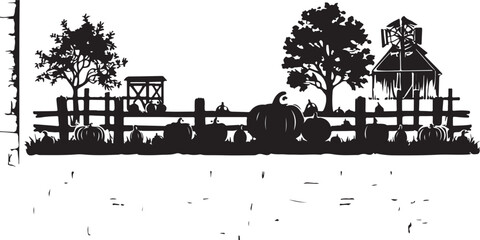 Pumpkin Black Vector Silhouette design featuring a solid black pumpkin illustration.
