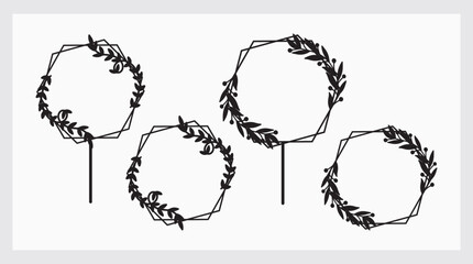 leaves line art cake toppers.eps