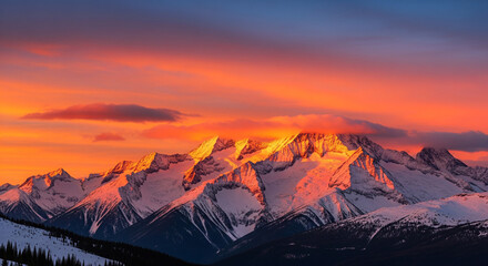 sunset over the mountains