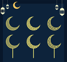 Ramadan mubarak moon with ara...