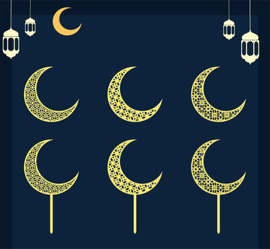 Ramadan mubarak moon with ara...