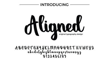 Aligned Font Stylish brush painted an uppercase vector letters, alphabet, typeface