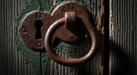 Rusty Door Hardware - A Close-Up of an Old Door Handle.