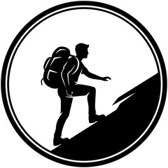 Inspiring mountain hike silhouette for adventure seekers, explore the outdoors today