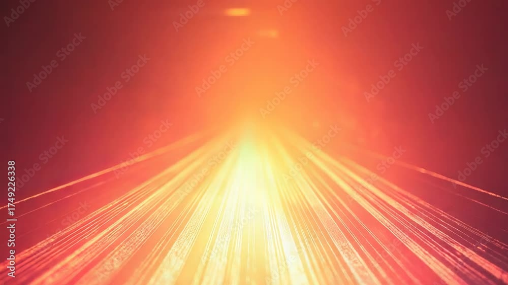 Wall mural speeding light rays with bokeh particles on dark background