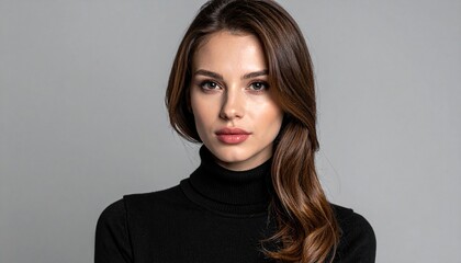 タートルネックセーターを着た女性