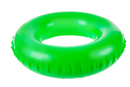green swimming ring isolated on white background