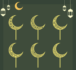 Moon charm cake topper.eps