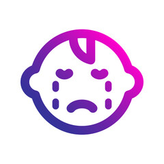 baby cry gradient icon