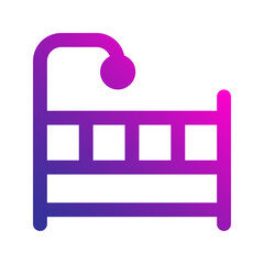 baby crib gradient icon