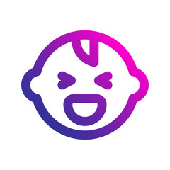 Fototapeta premium baby happy gradient icon