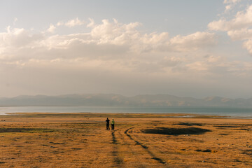 The road across the Tien Shan Mountains to Song - Kul Lake , Kyrgyzstan