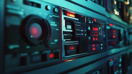 Advanced artificial intelligence system processing data in server rack - Powered by Adobe