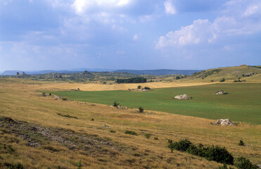 Fototapeta premium Plateau du Larzac, Causse du Larzac, Parc naturel régional des Grands Causses, 12, Aveyron, France