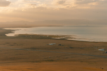 The road across the Tien Shan Mountains to Song - Kul Lake , Kyrgyzstan